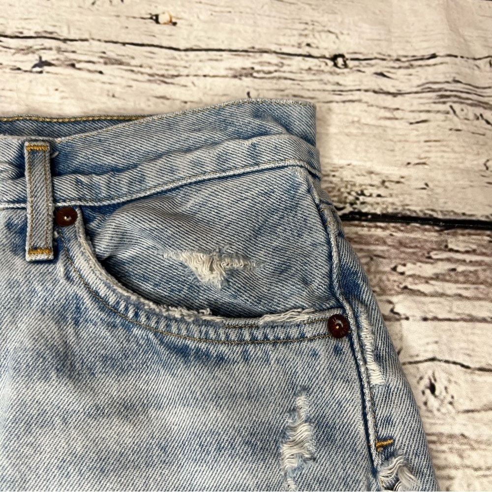 Agolde Distressed Parker Denim Shorts Size 26 - Picture 9 of 14